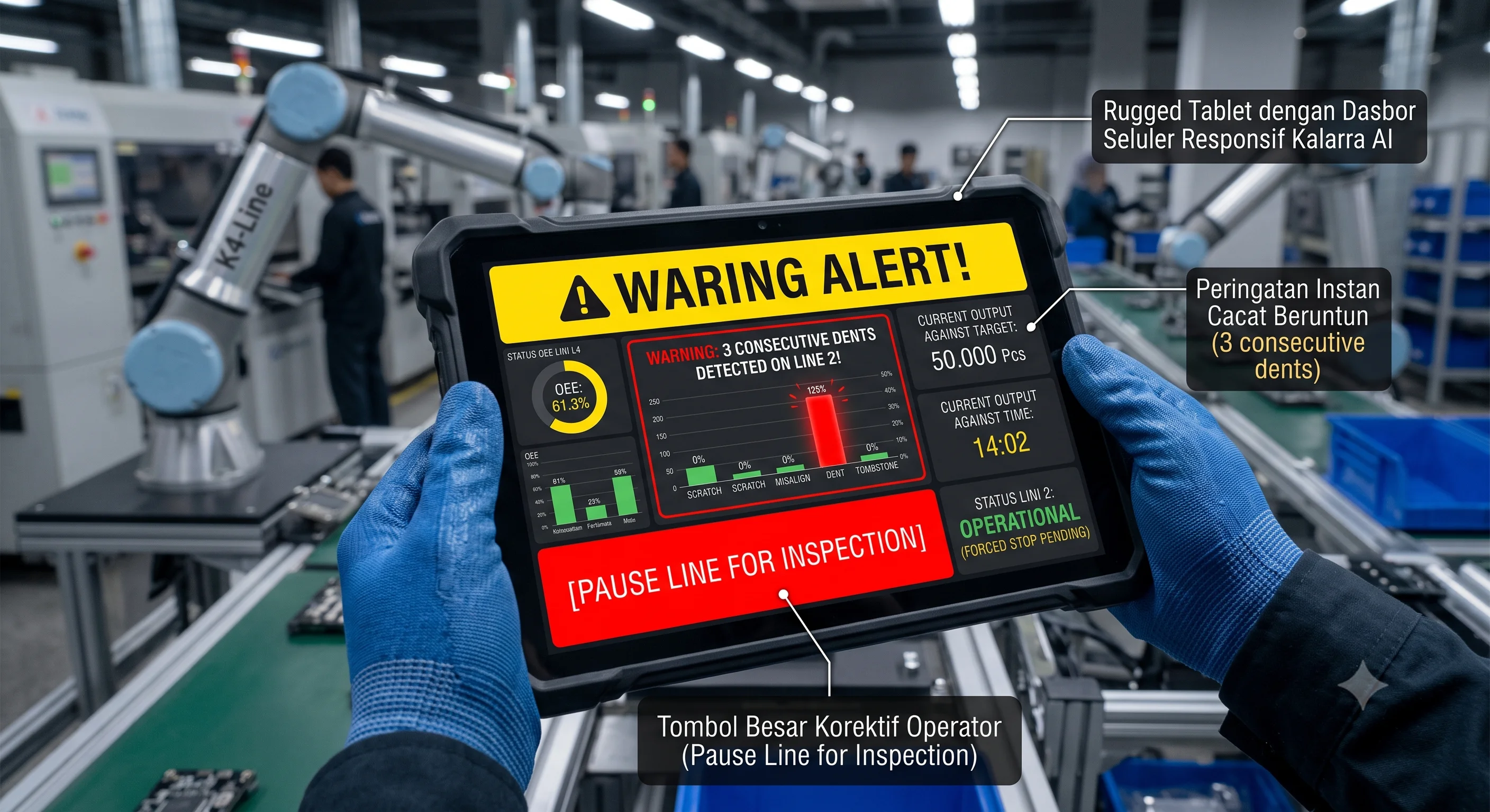 Realtime Dashboard Monitoring untuk Produksi dan Quality Control - Kalarra.ai Case Study Hero
