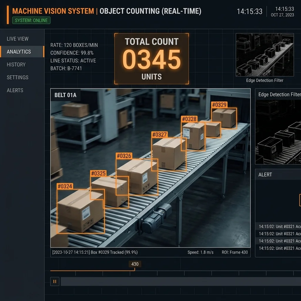Counting Produk di Conveyor dengan AI untuk Tracking Produksi - Kalarra.ai Case Study Hero