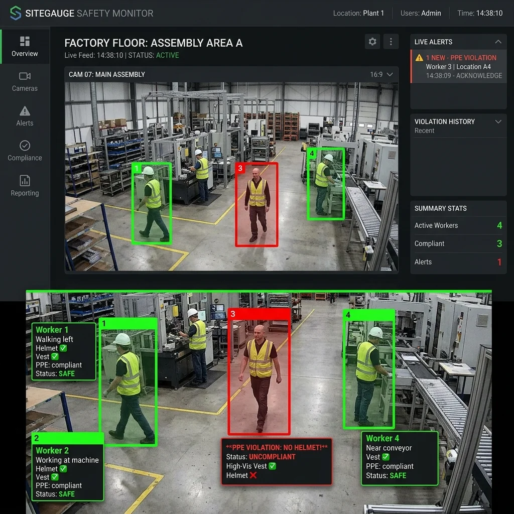 Deteksi APD dan Monitoring Safety di Area Produksi dengan AI - Kalarra.ai Case Study Hero